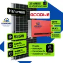 KIT SOLAR DE 2100 KWh INV ST DE 15KW C/ 28 MOD 585Wp |Cap 16,38 KWp~Prod 2088KWh FIBRO