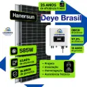 KIT SOLAR DE 500 KWh INV ST DE 8KW C/ 8 MOD 585Wp |Cap 4,68 KWp~Prod 596KWh FIBRO